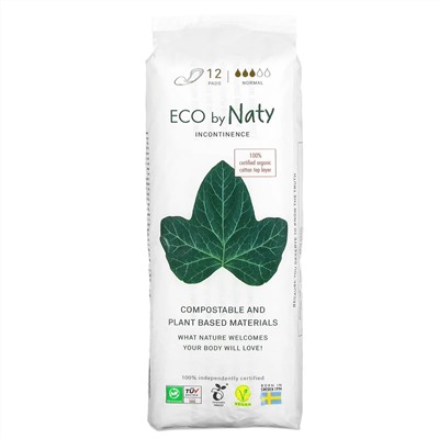Naty,  Incontinence Pads, Normal, 12 Pads