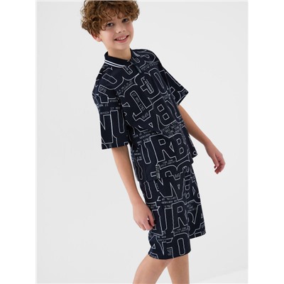 Комплект трикотажный для мальчиков: джемпер с воротником поло, шорты