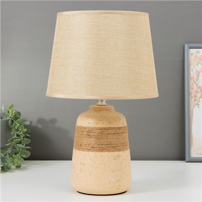 Настольная лампа с абажуром RISALUX, 16351/1, E14, 40 Вт, бежевый, 22×22×37 см