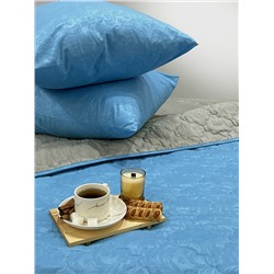 Комплект постельного белья с одеялом New Style КМ-030 голубой-серый