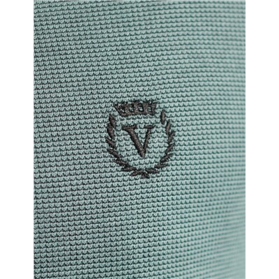 Лонгслив из фактурного трикотажа с плетеным воротником поло с застежкой на пуговицы