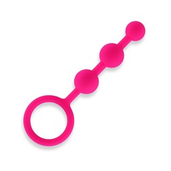 Розовые силиконовые анальные бусы Silicone Anal Beads - 14 см.