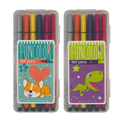 Фломастеры 12цв "FUNCOLOR" в пластиковом пенале 32-0048 Bruno Visconti