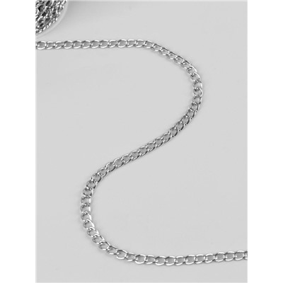 Цепочка для сумки, железная, 7×5 мм, 10±0.5 м, цвет серебряный
