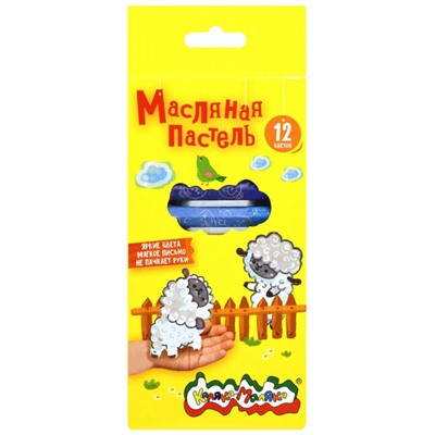 Пастель масляная 12цв утолщенная 11мм КВПШ12 Каляка-Маляка