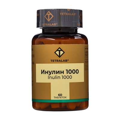 Пребиотик Инулин TETRALAB, улучшение работы кишечника и пищеварения, 1000 мг, 60 таблеток