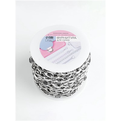 Цепочка для сумки, 14×10 мм, 10 ± 0.5 м, цвет серебряный