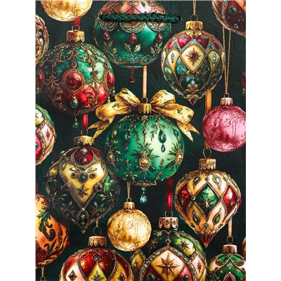 Пакет подарочный новогодний ламинированный, «Игрушки Новогодние», 18×10×22.3 см