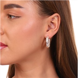 Серьги ювелирная бижутерия, позолота, камень белый, арт. 032.347
