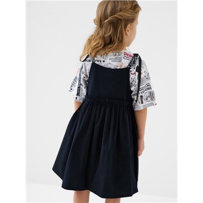 Комплект трикотажный для девочек: сарафан, фуфайка (футболка)