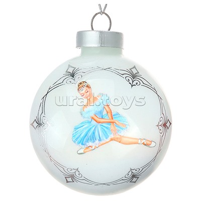 Новогоднее украшение. Елочный стеклянный шар "Грация" 6см
