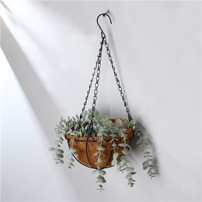 Кашпо подвесное, d=20 см, с кокосовым вкладышем, «Полусфера»