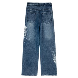 Брюки текстильные джинсовые утепленные для девочек