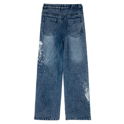 Брюки текстильные джинсовые утепленные для девочек