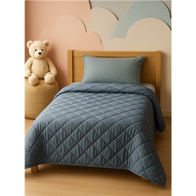 Покрывало 1.5-спальное «Этель» Silk velvet, 120×200±5 см, серо-голубое, велюр