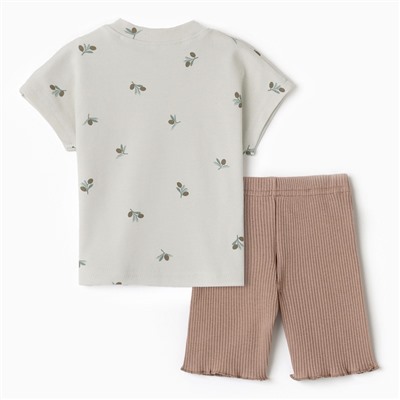 Костюм для девочки (футболка и шорты) «Крошка Я» Olives, рост 68-74 см