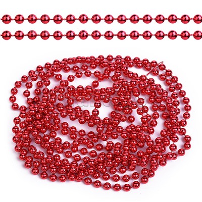 Бусы новогодние красные (2,7м)