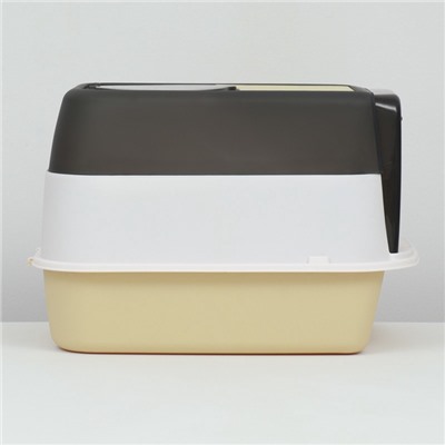 Туалет закрытый прозрачный 51×34×37 см, жёлтый+совок