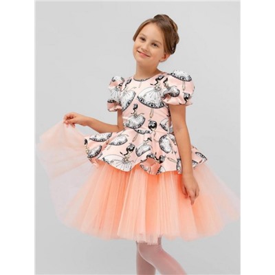 Платье нарядное для девочки SP2010 (Персиковый)