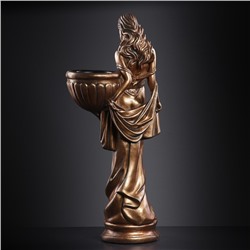 Фигура с кашпо «Девушка в платье», 23×36×84 см, 1 л, гипс, цвет бронзовый