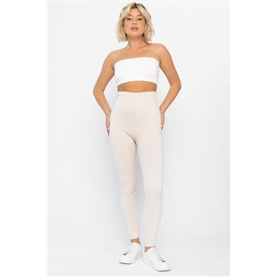 Лосины в рубчик утепленные НЬЮ (экрю) Б14973-7М