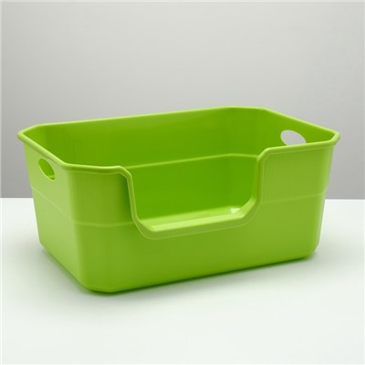 Туалет открытый, 50×35×24 см, с боковым входом, с совком, пластик, зелёный