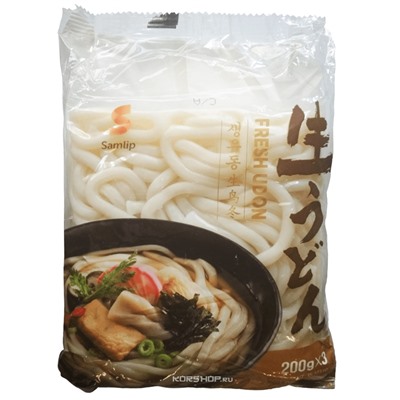 Лапша вареная удон Fresh Udon Sanuki Samlip Корея, 3 порции 600г (без приправ) Акция