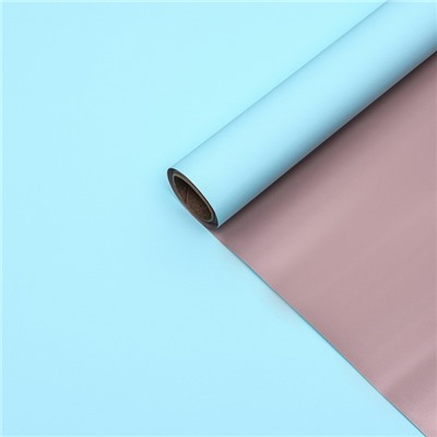 Пленка матовая для цветов, двухсторонняя,«Аура», синий - бронза, 57 см × 5 м