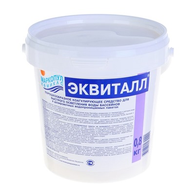 Коагулянт осветлитель воды «Эквиталл», порошок, ведро, 0.8 кг
