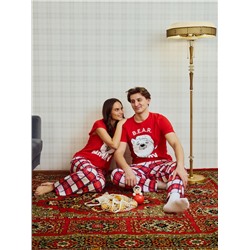 Пижама новогодняя женская (футболка, брюки) KAFTAN Bear, размер 52-54 49