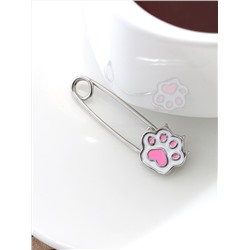 Булавка из серебра с эмалью родированная - Лапка 411035