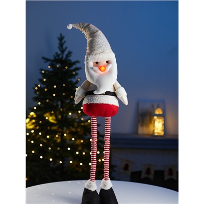 Фигура текстиль «Дед Мороз» 55-84 см, телескопические ножки, 1 LED, от батареек LR1130×3, свечение тёплое белое