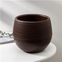 Горшок для цветов с поддоном «Япония», 3 л, тёмно-коричневый