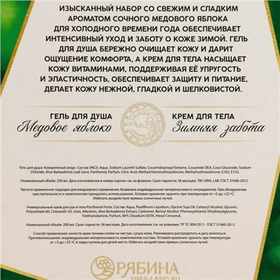 Подарочный набор «Морозная сладость»: гель для душа 250 мл и крем для тела 200 мл, URAL LAB
