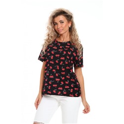 Футболка женская ФЖ077 (Черный/красный)