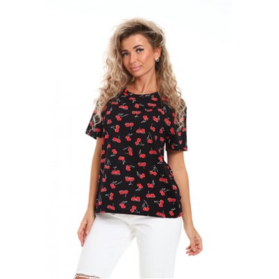 Футболка женская ФЖ077 (Черный/красный)