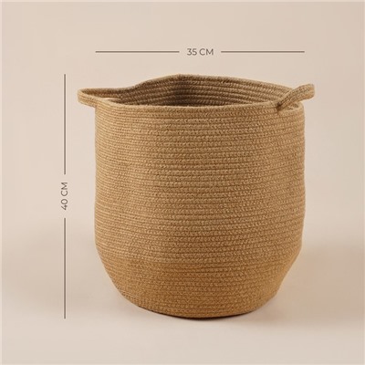 Корзина для белья плетеная круглая SL Home Orden, пеньковый канат, 35×40 см