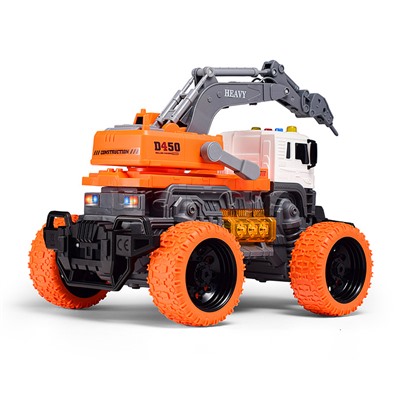 Машина "МегаБур" 1:16 (свет, звук) в коробке (цвет оранжевый)