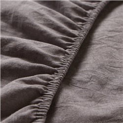 Простыня на резинке 1.5-спальная «Этель» Denim, 160×200+25 см, серая, жатый хлопок