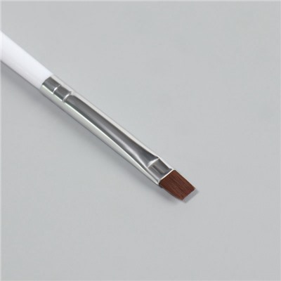 Кисть для дизайна и наращивания ногтей, прямая, плоская, 17.5×0.5 см, белая