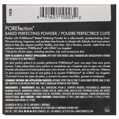 Lorac, Запеченная маскирующая пудра POREfection, оттенок PF3 (средний светлый), 9 г (0,32 унции)