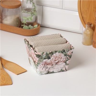 Набор полотенец «Этель. Пионы», 35×60 см - 3 шт., 100% хлопок