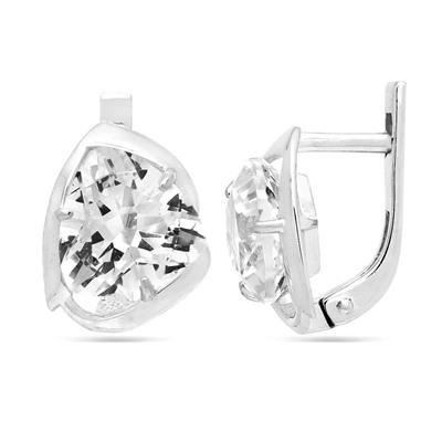 Серьги из серебра горный хрусталь, СП79