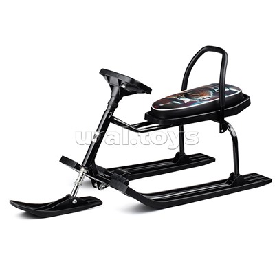 Игрушка Снегокат детский 204 "Вызов" разборный с высокой рамой и со спинкой (Космическое путешествие)