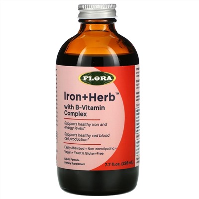 Flora, Iron+ Herb With B-Vitmain Complex, 7.7 fl oz ( 228 ml)