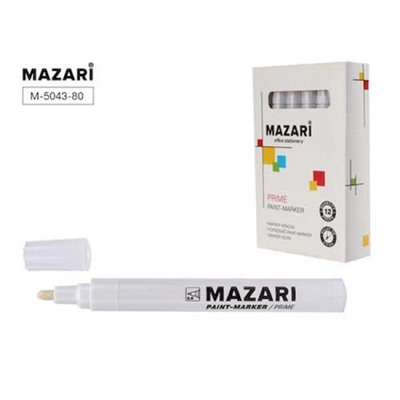 Маркер-краска 2мм PRIME белый M-5043-80 Mazari