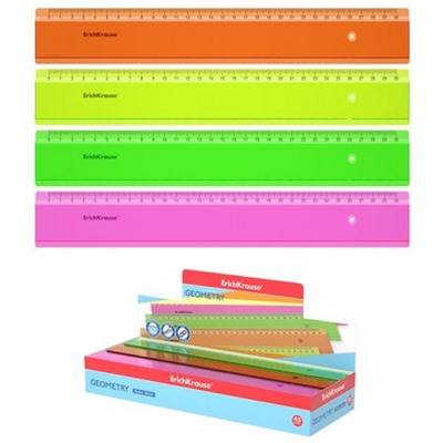 Линейка пластиковая 30 см Neon ассорти 53001 ErichKrause