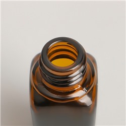 Бутылочка стеклянная для хранения с пипеткой, 10 мл, коричневая, белая