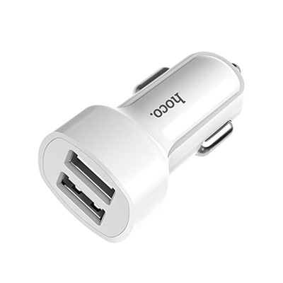 Адаптер Автомобильный с кабелем Hoco Z2A 2USB/5V/2.4A (USB/Micro USB) (white) (white)