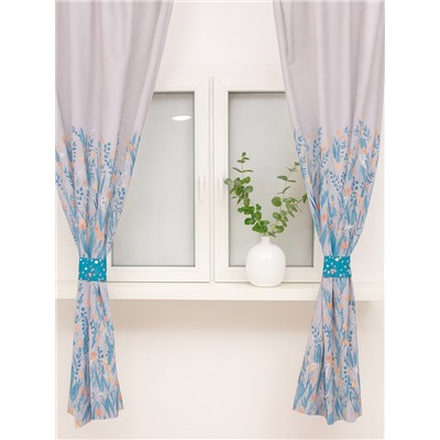 Шторы для кухни с подхватами «Этель» Meow, 145×180 см, комплект - 2 шт.